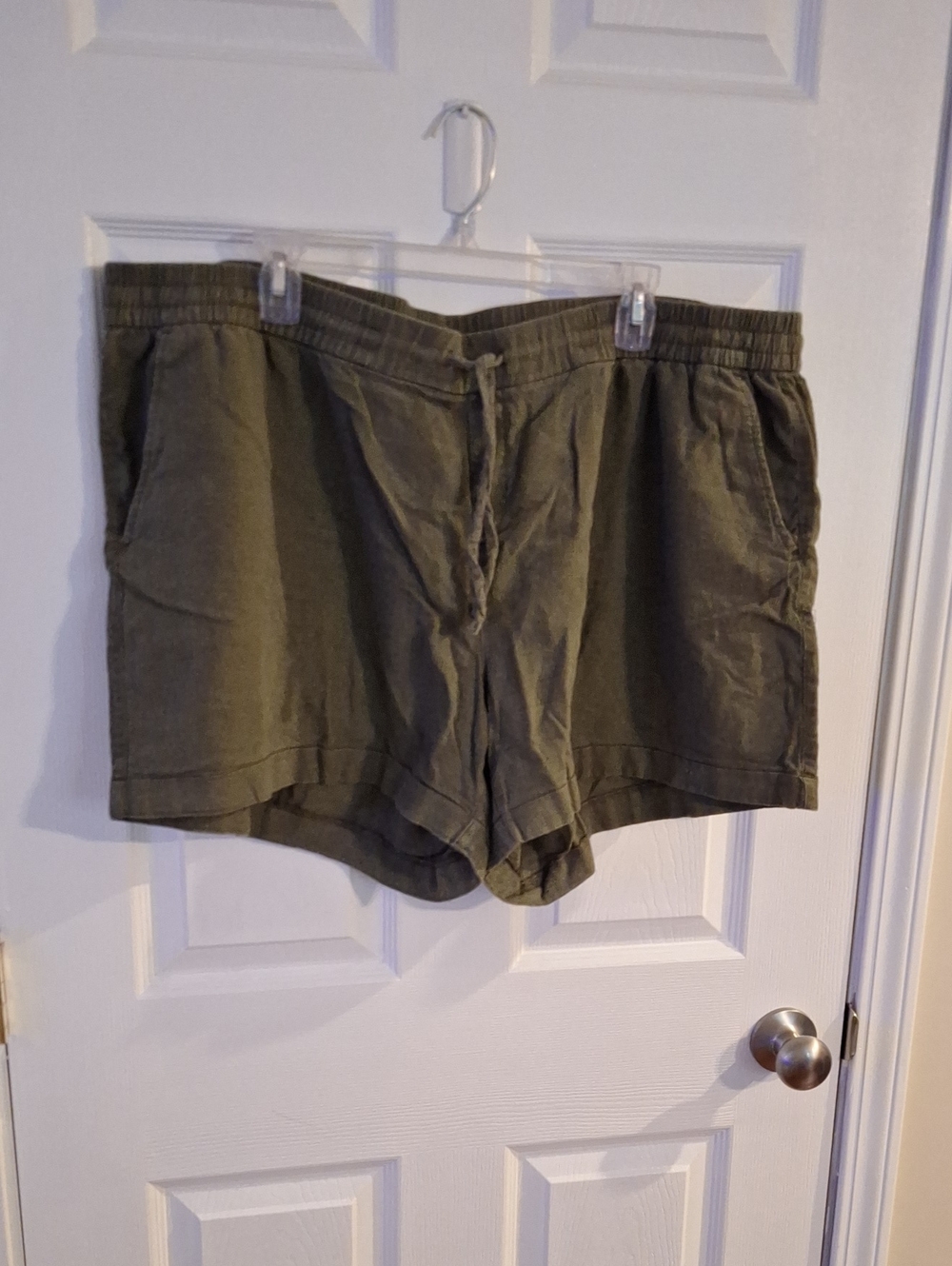 Old Navy Olive Green Drawstring Linen Shorts